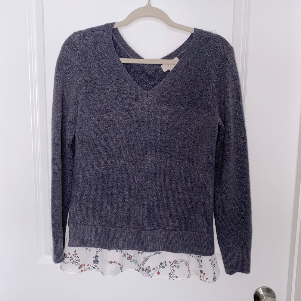 LOFT Small Overlay Sweater